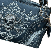 Load image into Gallery viewer, Glam Skull and Crossbones Shoulder Purse- More Colors Available!