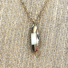 Load image into Gallery viewer, White Stone Inlaid Itty Bitty Miniature Pocket Knife Necklace