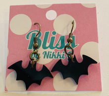 Load image into Gallery viewer, Bitty Bat Acrylic Statement Earrings
