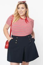 Load image into Gallery viewer, Red and White Striped Bow Sweetie Knit Top