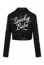Load image into Gallery viewer, Spooky Babe PU Biker Jacket