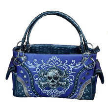Load image into Gallery viewer, Glam Skull and Crossbones Shoulder Purse- More Colors Available!