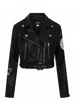 Load image into Gallery viewer, Spooky Babe PU Biker Jacket