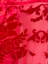 Load image into Gallery viewer, Circe Red Velvet Floral Burnout Kimono