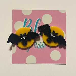 Cutie Moon Bat Stud Earrings