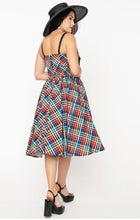 Load image into Gallery viewer, Rainbow Madras Plaid Golightly Swing Dress