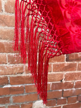Load image into Gallery viewer, Circe Red Velvet Floral Burnout Kimono
