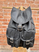 Load image into Gallery viewer, Black Large Custom Leather OOAK Backpack
