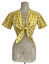 Load image into Gallery viewer, Scout Yellow Plaid Tie Front Top