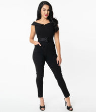 Load image into Gallery viewer, Black Off-Shoulder Gillian Jumpsuit