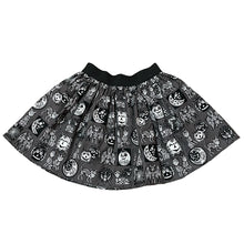 Load image into Gallery viewer, Calavera Cat Charcoal Elastic Waist Skirt