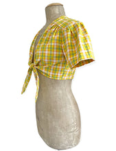 Load image into Gallery viewer, Scout Yellow Plaid Tie Front Top