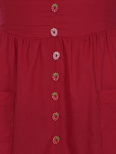 Load image into Gallery viewer, Kimberly Strawberry Button Dress- Back in Stock!