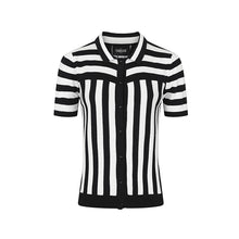 Load image into Gallery viewer, Lailie Black and White Striped Collared Cardigan
