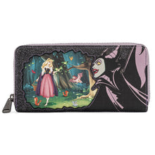 Load image into Gallery viewer, Disney Maleficent Forest Scene Zip Around Wallet