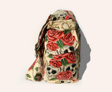 Load image into Gallery viewer, Beige Skulls and Roses Messenger Bag