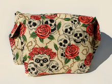 Load image into Gallery viewer, Beige Skulls and Roses Messenger Bag
