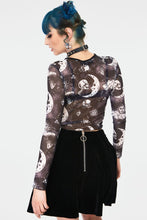 Load image into Gallery viewer, Celestial Fortune Teller Mesh Crop Top