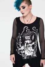 Load image into Gallery viewer, Séance Cat Tunic Top with Skull Lace Mesh Back