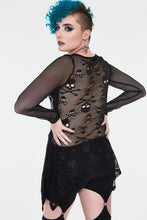 Load image into Gallery viewer, Séance Cat Tunic Top with Skull Lace Mesh Back