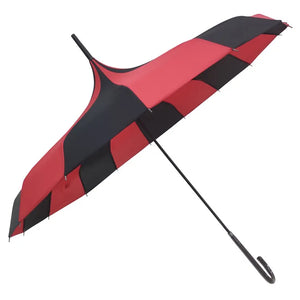 Red and Black Striped Pagoda Umbrella