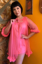 Load image into Gallery viewer, Neon Pink Pillow Talk Nightgown Set