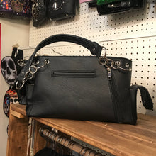 Load image into Gallery viewer, Black Skull with Gold Studded Geometric Pattern Shoulder Bag