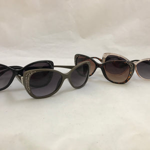 Big Square Sunglasses with Bling Accents