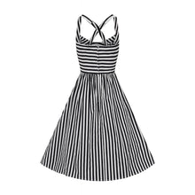 Load image into Gallery viewer, Black and White Striped Swing Dress
