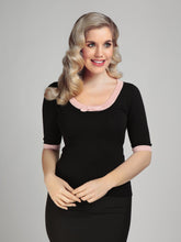 Load image into Gallery viewer, Freya Black and Pink Bow Sweater Top