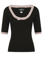 Load image into Gallery viewer, Freya Black and Pink Bow Sweater Top