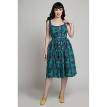 Load image into Gallery viewer, Jemima Navy Palm Swing Dress