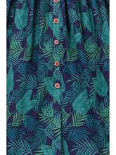 Load image into Gallery viewer, Jemima Navy Palm Swing Dress