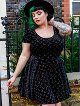 Load image into Gallery viewer, Lila Glitter Moon Velvet Skater Dress