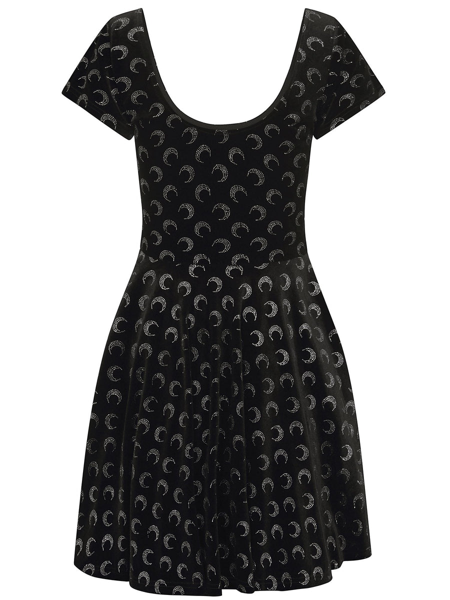 Lila Glitter Moon Velvet Skater Dress – Pink House Boutique