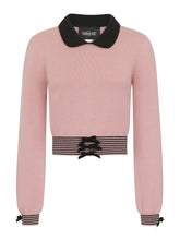 Load image into Gallery viewer, Maeve Pink and Black Bow Jumper Top