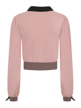 Load image into Gallery viewer, Maeve Pink and Black Bow Jumper Top
