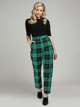 Load image into Gallery viewer, Rada Foliage Green and Black Plaid Trouser Pants