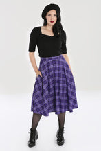 Load image into Gallery viewer, purple plaid skirt hell bunny