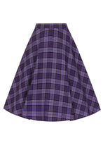Load image into Gallery viewer, Purple plaid skirt retro vintage style