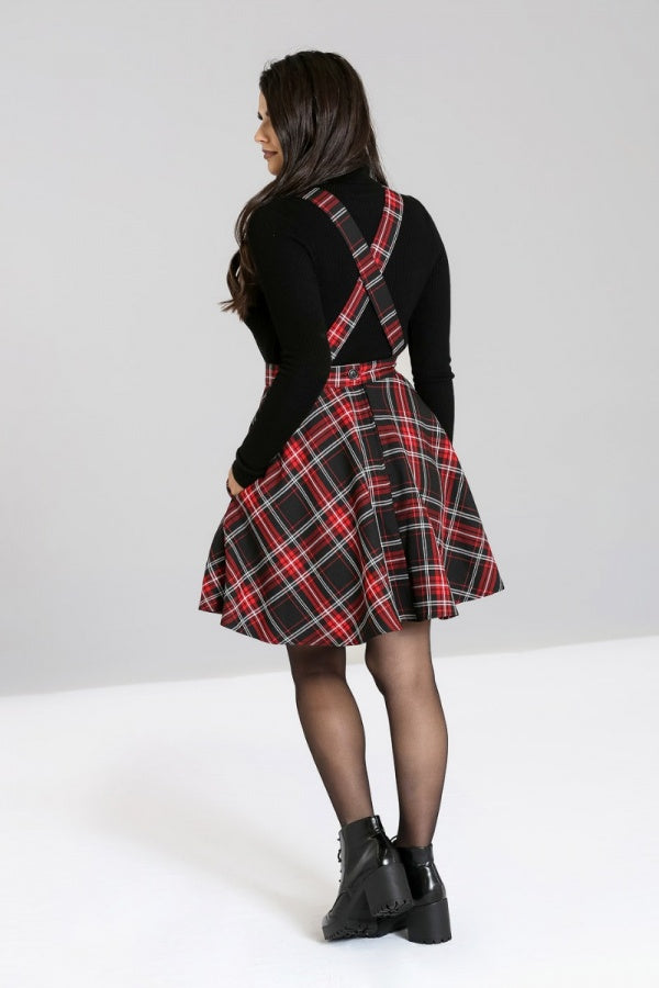 Pink tartan sales pinafore dress