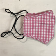 Load image into Gallery viewer, Pink and White Gingham Adjustable Mask