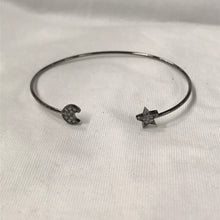 Load image into Gallery viewer, Moon and Star Dainty Adjustable Bangle Bracelet