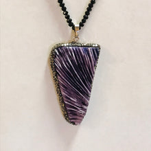 Load image into Gallery viewer, Crystal Pendants on Small Black Bead Chain Statement Necklaces