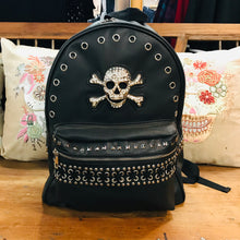 Load image into Gallery viewer, Crossbones Laced and Studded Backpack