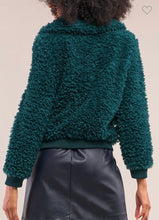 Load image into Gallery viewer, Hunter Green Faux Fur Bomber Jacket