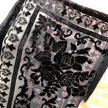 Load image into Gallery viewer, Artemis Black Velvet Floral Burnout Kimono