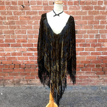 Load image into Gallery viewer, Demeter Gold Floral Burnout Velvet Poncho