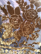 Load image into Gallery viewer, Demeter Gold Floral Burnout Velvet Poncho