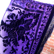 Load image into Gallery viewer, Hecate Purple Velvet Floral Burnout Kimono